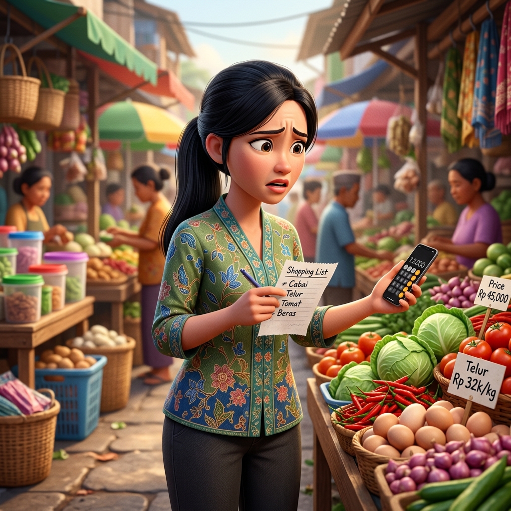 Frustrasi saat belanja di pasar